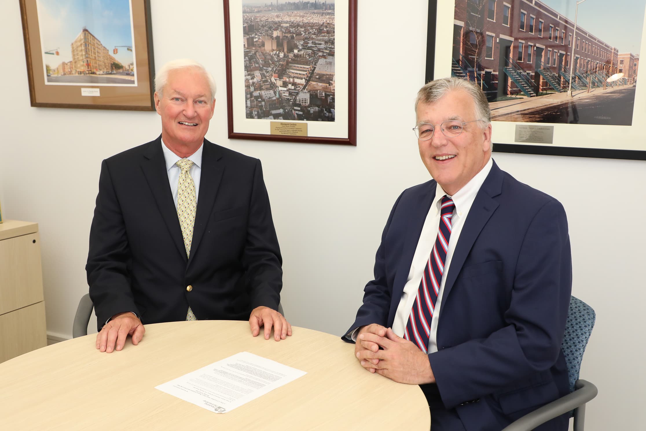 Dan Martin and James Hedden at the Housing Partnership offices
