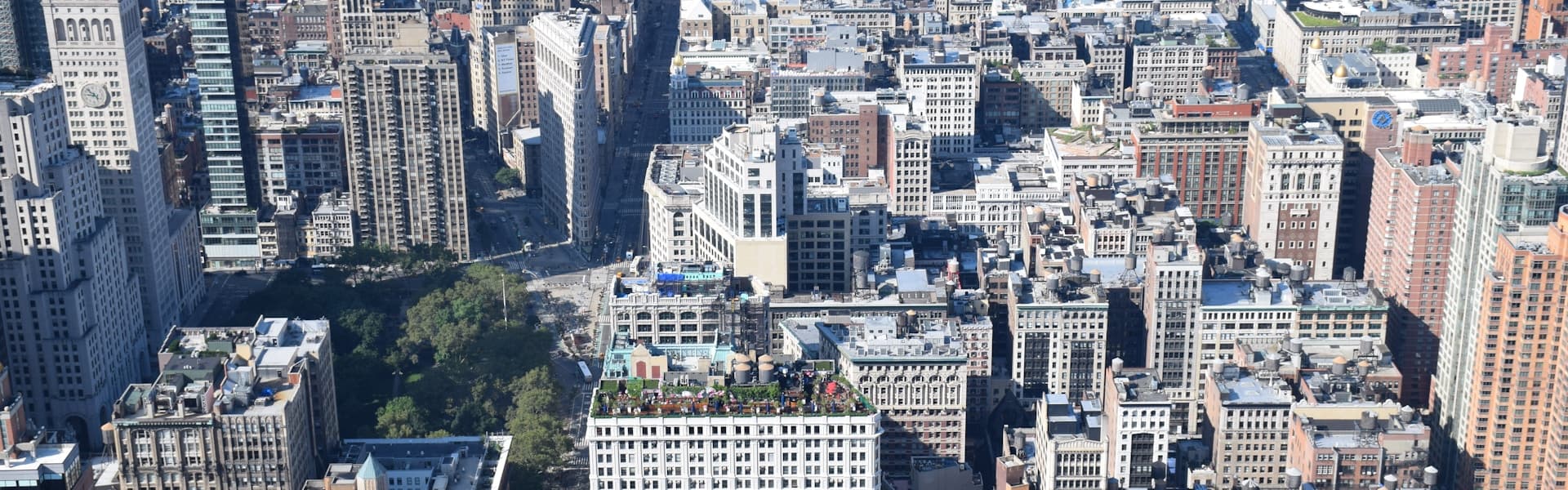 Aerial view of New York City neighborhoods